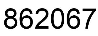 Number 862067 black image