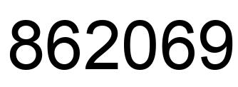 Number 862069 black image