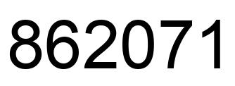 Number 862071 black image