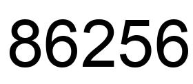 Número 86256 imagen negro