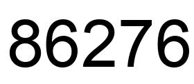 Number 86276 black image