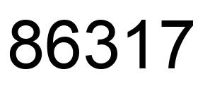 Número 86317 imagen negro