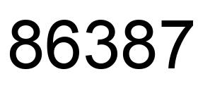 Number 86387 black image