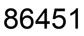 Number 86451 black image