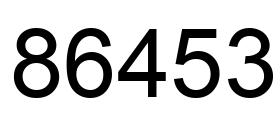Number 86453 black image