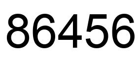 Number 86456 black image