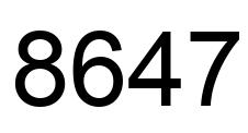 Number 8647 black image