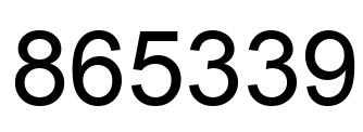 Number 865339 black image