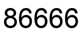 Number 86666 black image