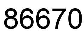 Number 86670 black image