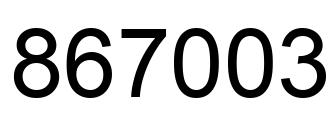 Number 867003 black image