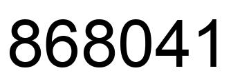 Number 868041 black image
