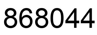 Number 868044 black image