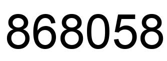 Number 868058 black image