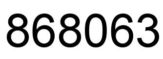 Number 868063 black image