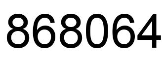 Number 868064 black image