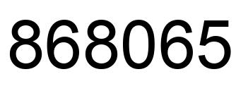 Number 868065 black image