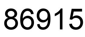 Número 86915 imagen negro