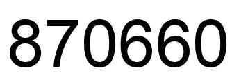 Number 870660 black image