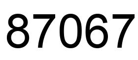 Número 87067 imagen negro