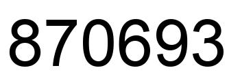 Number 870693 black image