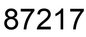 Number 87217 black image