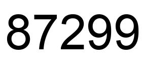 Number 87299 black image