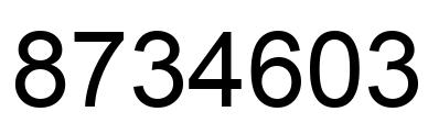 Número 8734603 imagen negro