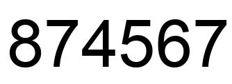 Number 874567 black image