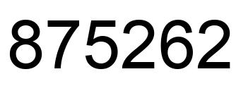 Number 875262 black image