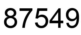 Número 87549 imagen negro