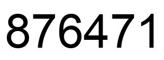 Number 876471 black image