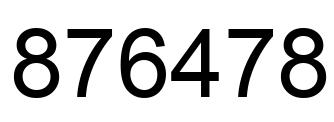Number 876478 black image