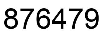 Number 876479 black image