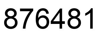 Number 876481 black image