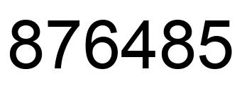 Number 876485 black image
