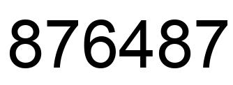 Number 876487 black image