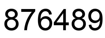 Number 876489 black image