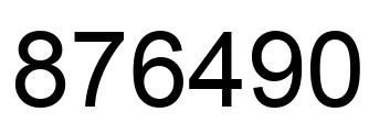 Number 876490 black image