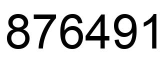 Number 876491 black image
