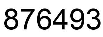 Number 876493 black image