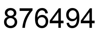 Number 876494 black image