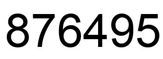 Number 876495 black image