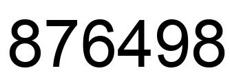 Number 876498 black image