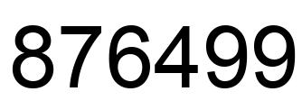 Number 876499 black image