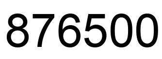 Number 876500 black image