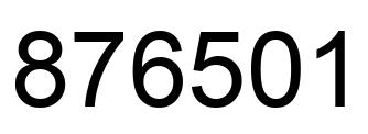 Number 876501 black image