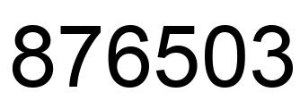 Number 876503 black image
