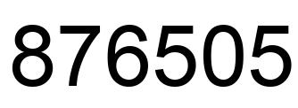 Number 876505 black image