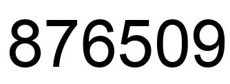 Number 876509 black image